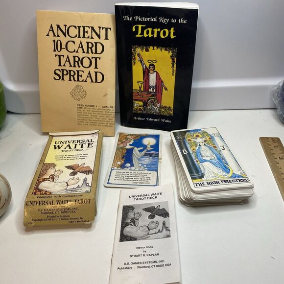 Arthur Edward Waite Tarot Deck Book 78 Universal Cards + Pictorial Key Guide - Picture 1 of 10